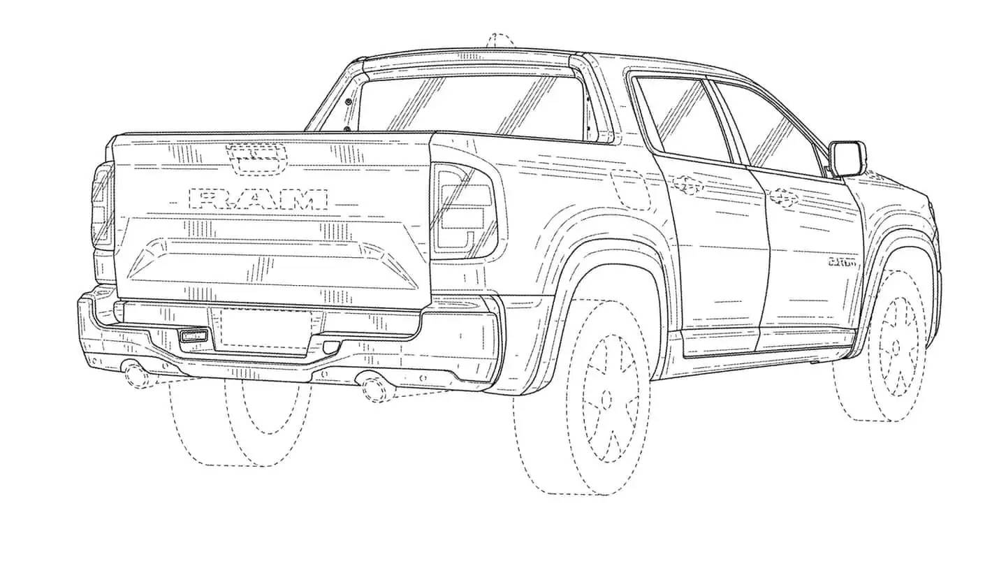 2025 Ram Rampage Rampage pickup truck design patent granted in U.S.! ram-compact-pickup-us-patent (1)