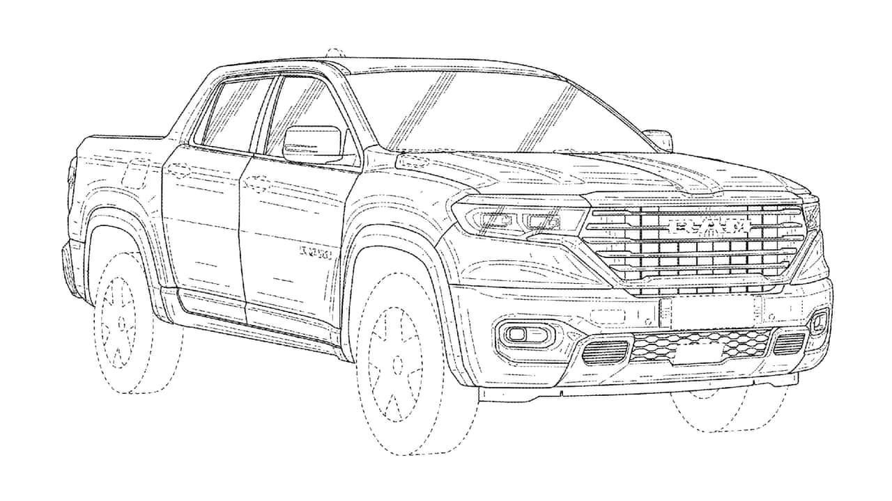 2025 Ram Rampage Rampage pickup truck design patent granted in U.S.! ram-compact-pickup-us-patent