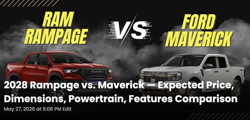 2025 Ram Rampage Ram Rampage RT Spied Undisguised in Parking Lot! ram rampage vs ford maverick
